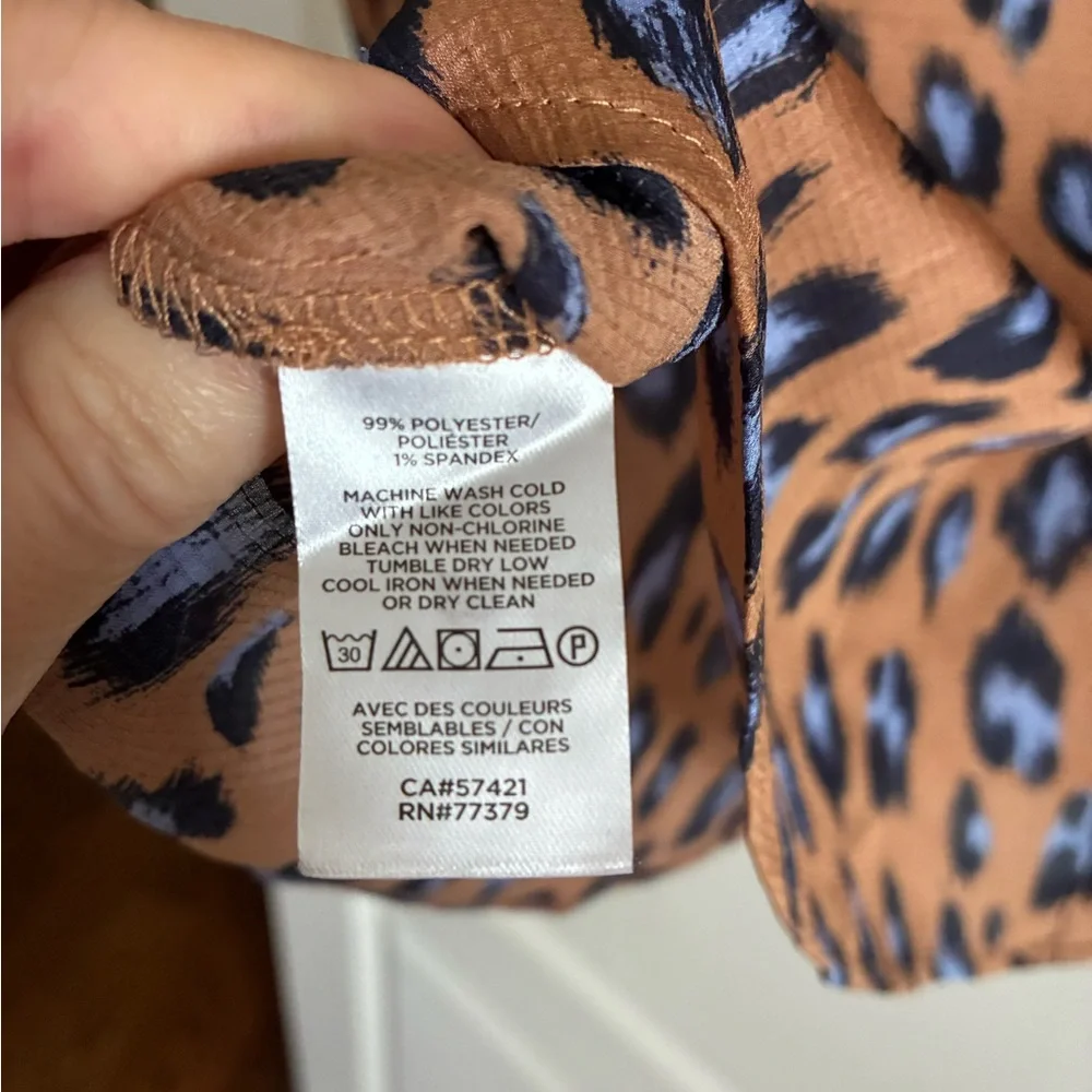 Ann Taylor Brown and Blue Animal Print Blouse - Picture 5 of 5